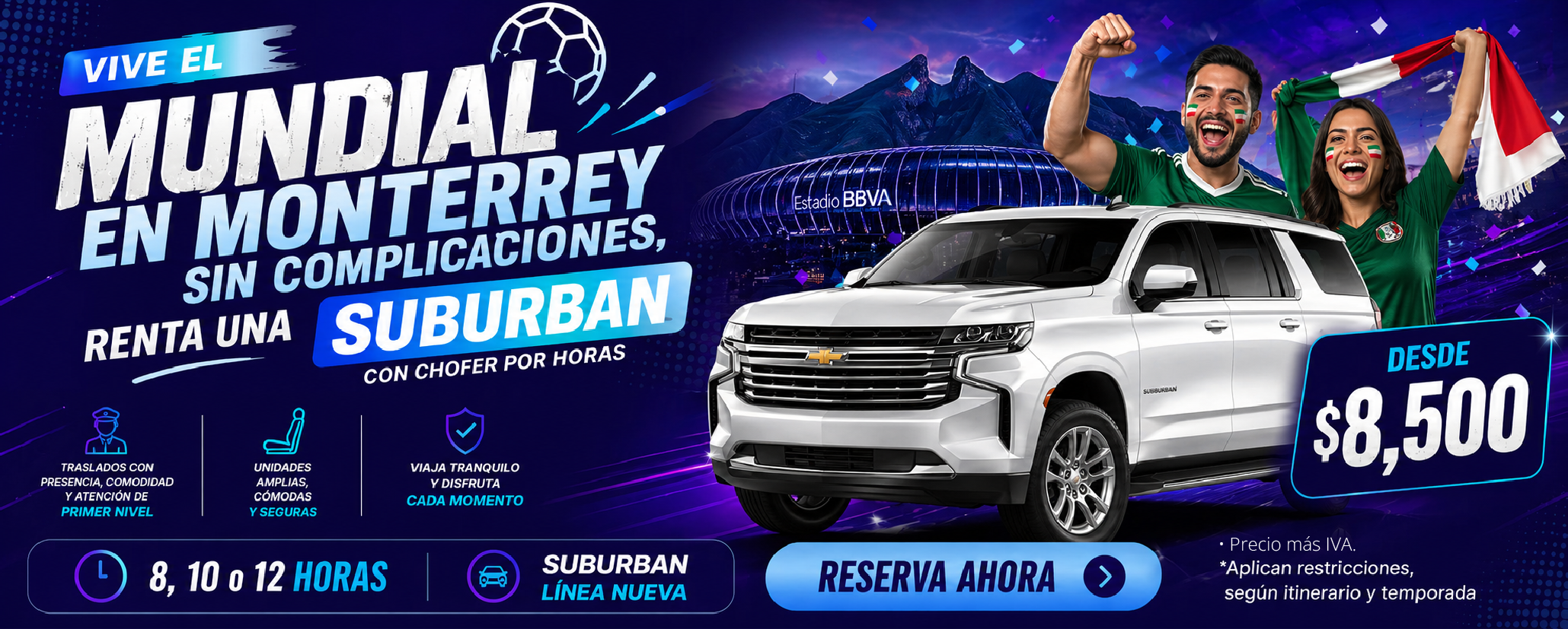 Suburban Renta con chofer en Monterrey